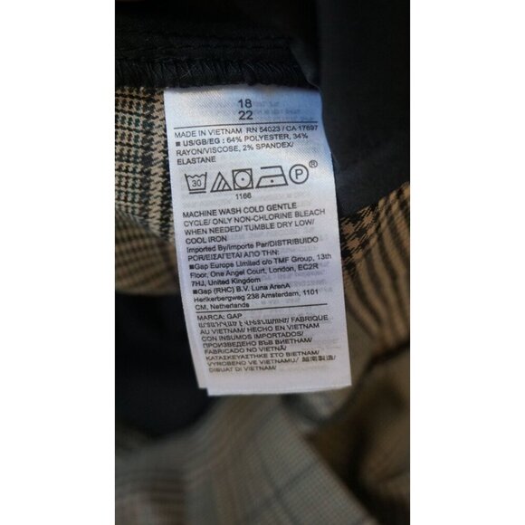 Gap Recycled Easy Plaid Wide-Leg Trousers, Size 18 | NWT - Picture 11 of 16